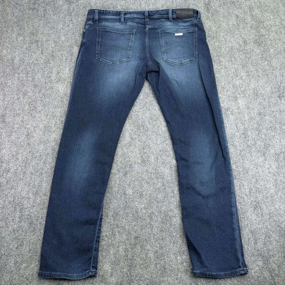 Armani‎ Exchange Jeans Mens 38 (Fits 39x31) Dark Blue J14 Skinny Stretch